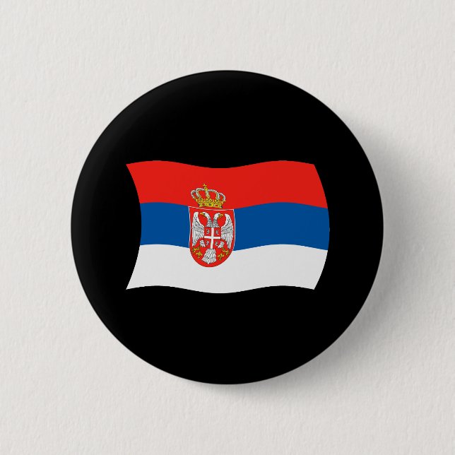Serbien Flagga Knapp (Framsida)