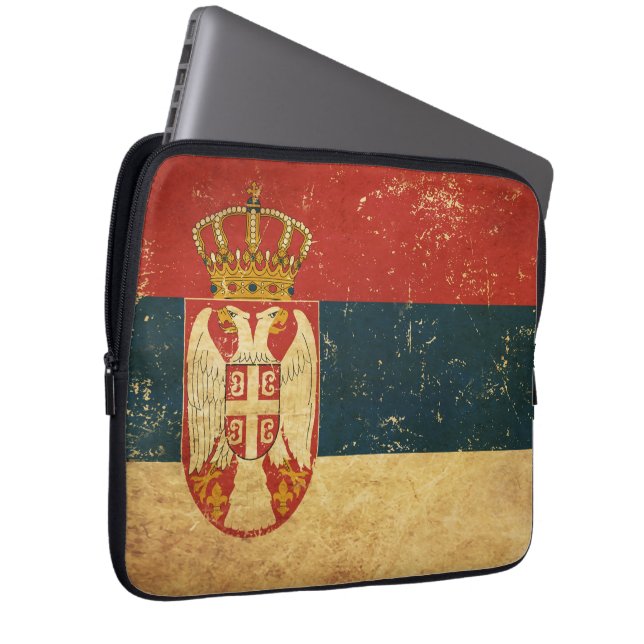 Serbien Flagga Laptop sleeve (Framsidan Höger)