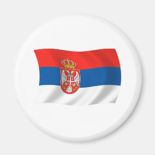Serbien Flagga Magnet