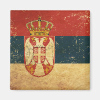 Serbien Flagga Magnet