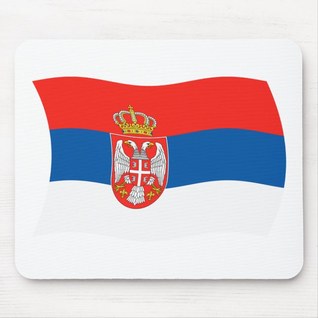 Serbien Flagga Mousepad Musmatta (Framsidan)