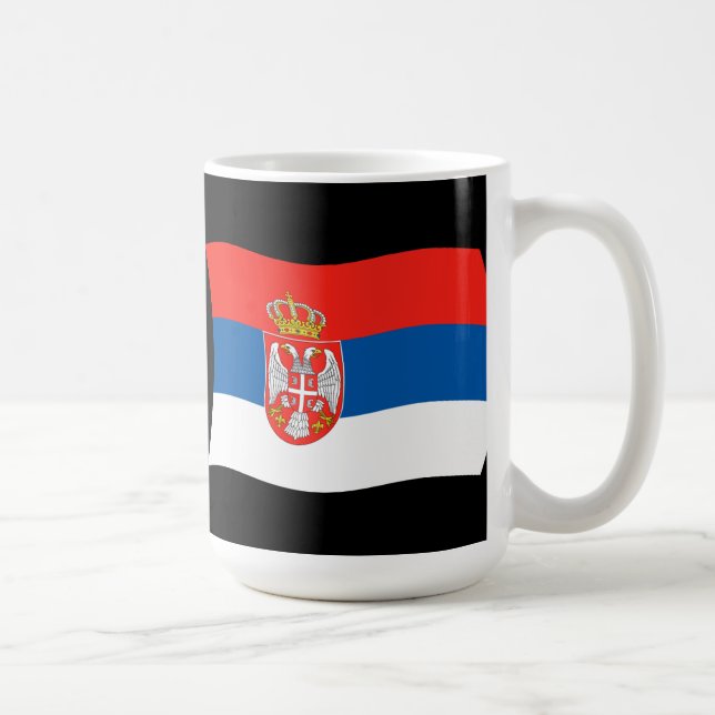 Serbien Flagga Mugg (Höger)