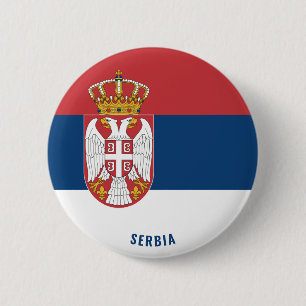 Serbien Flagga Patriotic Knapp