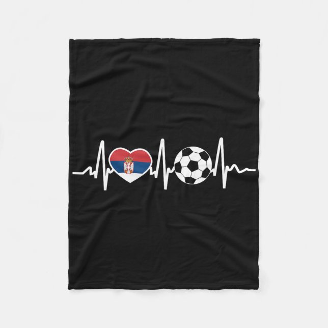Serbien Flagga Tröja Fotboll Fotboll Serbisk Fan D Fleecefilt (Framsidan)