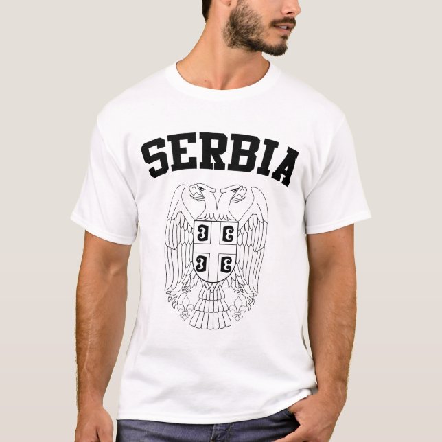 Serbien Jackar om Arm T-shirt (Framsida)