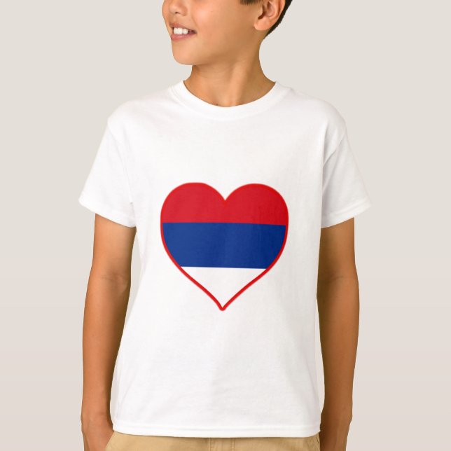 Serbien Kärlek Tee Shirt (Framsida)