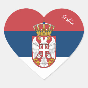 Serbien Klistermärke, Hjärta, Patriotisk Serbisk F Hjärtformat Klistermärke