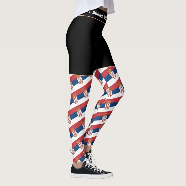 Serbien och Serbiens Flagga mode /sport fläkt Leggings (Höger)