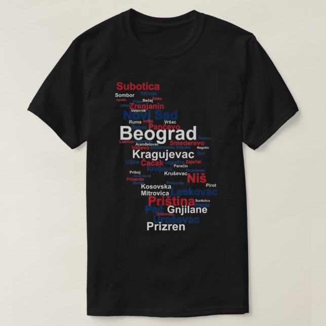 Serbien Outline, Srbija, Serbiens Pride, Jugoslavi T Shirt (Design framsida)