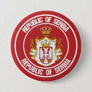 Serbien Round Emblem Knapp