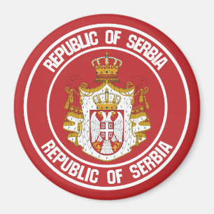 Serbien Round Emblem Magnet