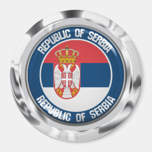 Serbien Round Emblem Magnet