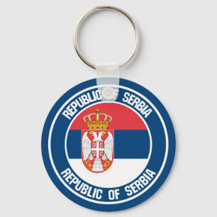 Serbien Round Emblem Nyckelring