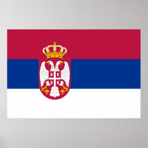Serbien, Serbien och flagga Poster