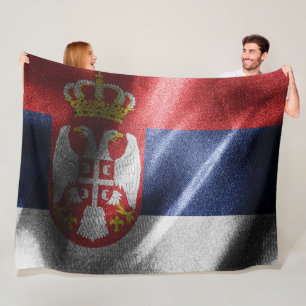 Serbien silke flagga fleecefilt