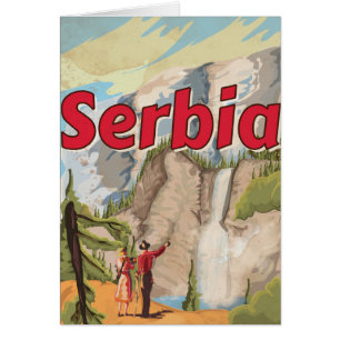 Serbien vintage resor Poster Hälsningskort