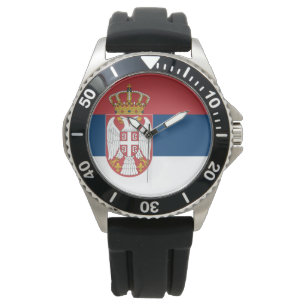 Serbiens flagga armbandsur