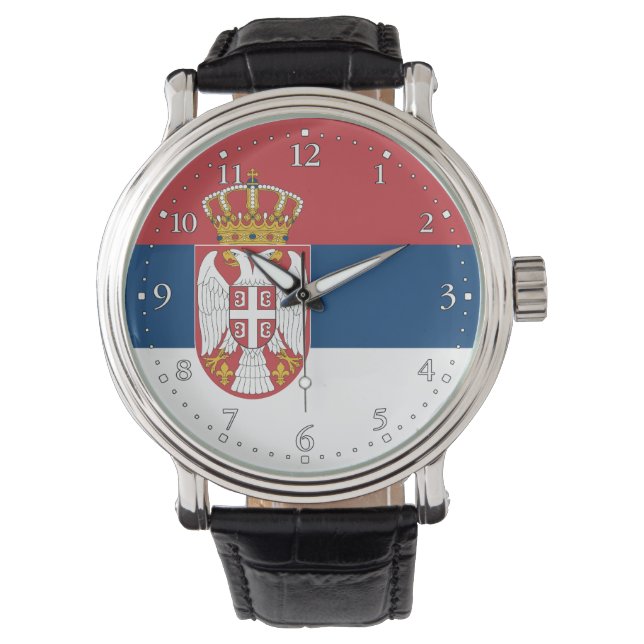 Serbiens flagga armbandsur (Framsida)