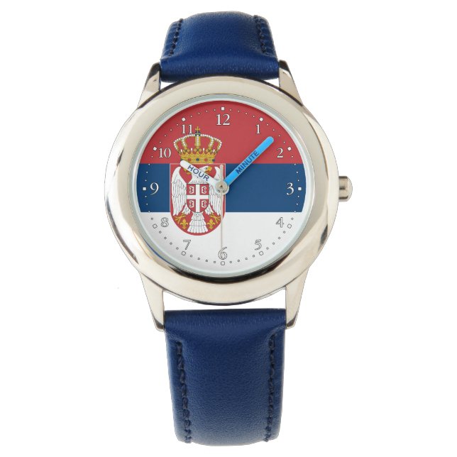 Serbiens flagga armbandsur (Framsida)