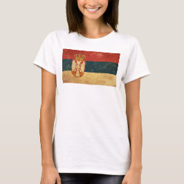 Serbiens flagga Dam Vit T Shirt