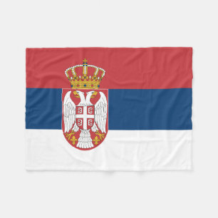 Serbiens flagga fleecefilt