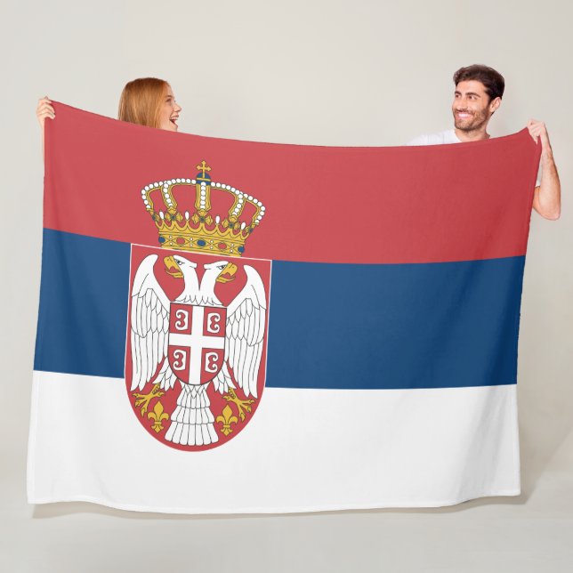Serbiens flagga fleecefilt (På plats)