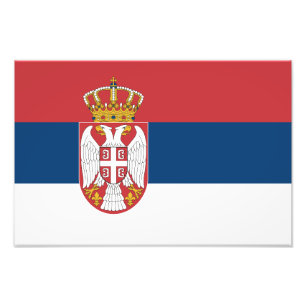 Serbiens flagga fototryck