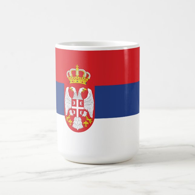 Serbiens flagga kaffemugg (Center)