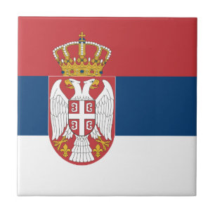 Serbiens flagga kakelplatta