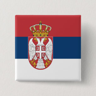 Serbiens flagga knapp