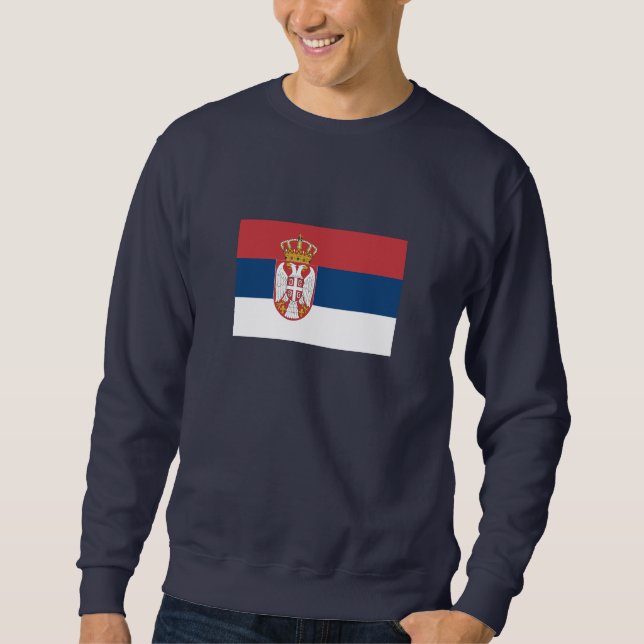 Serbiens flagga lång ärmad tröja (Framsida)
