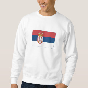 Serbiens flagga lång ärmad tröja