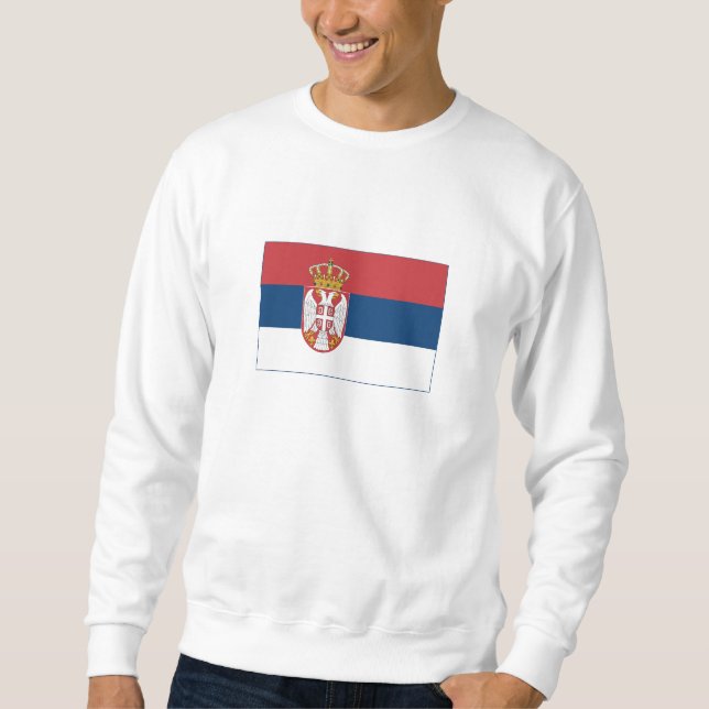 Serbiens flagga lång ärmad tröja (Framsida)