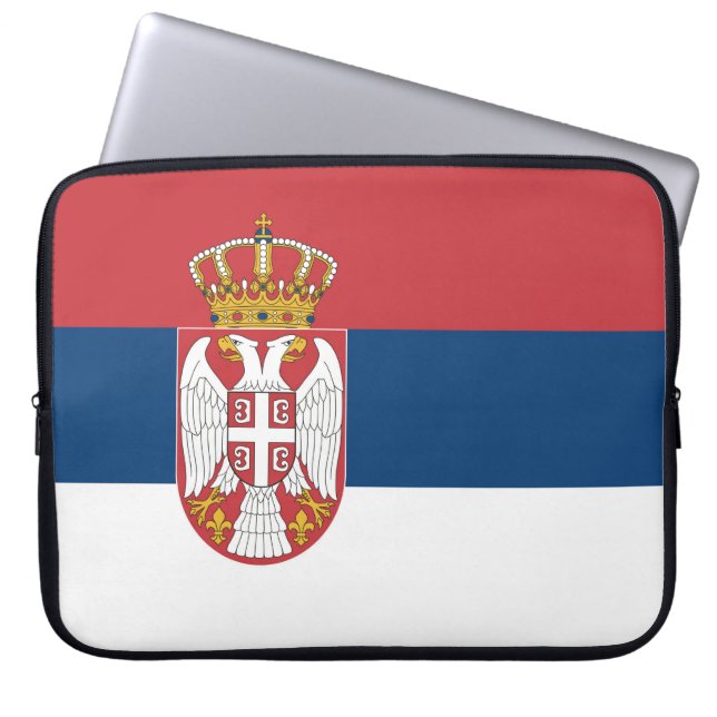 Serbiens flagga laptop fodral (Framsidan)
