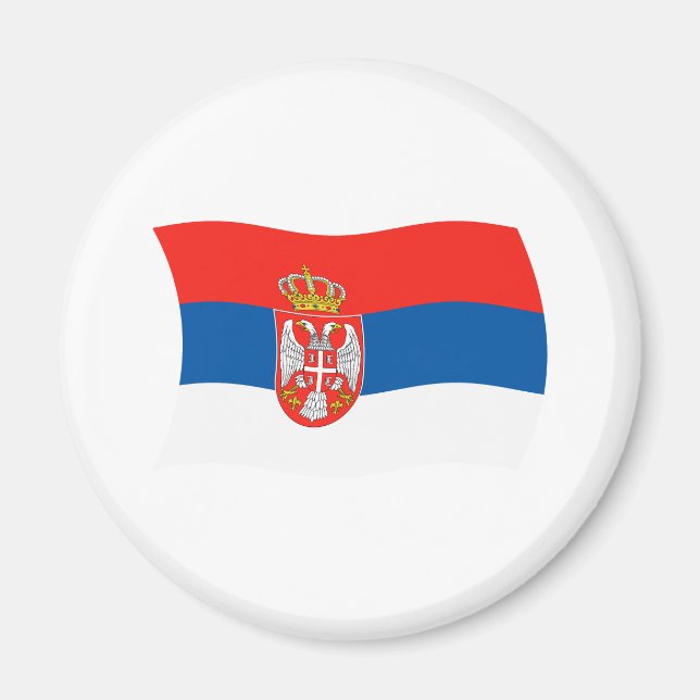 Serbiens flagga Magnet (Framsidan)