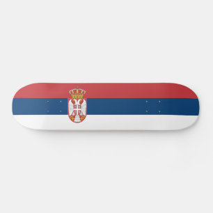 Serbiens flagga mini skateboard bräda 18,5 cm