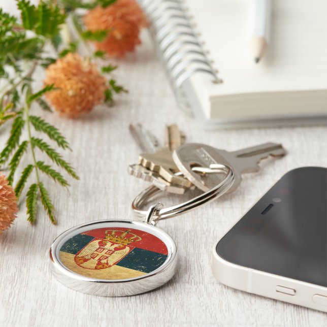 Serbiens flagga nyckelring (Sidan)