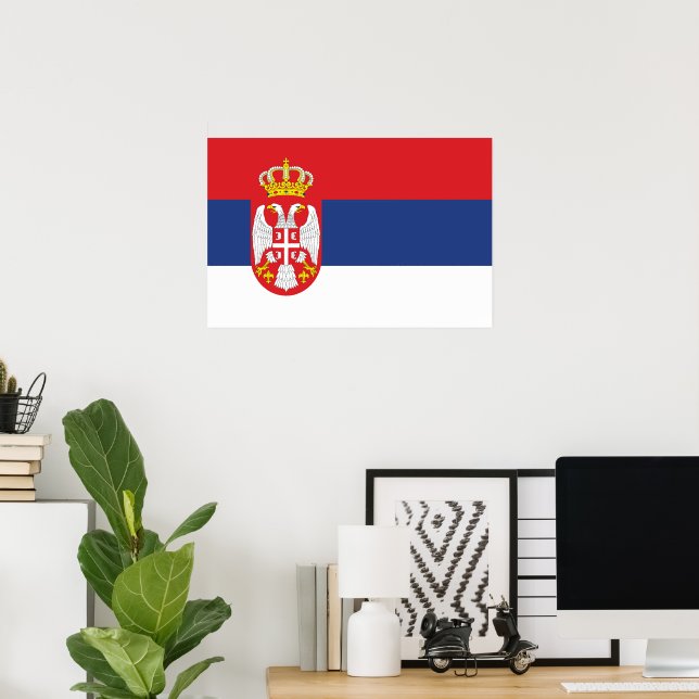 Serbiens flagga poster (Hemmakontoret)