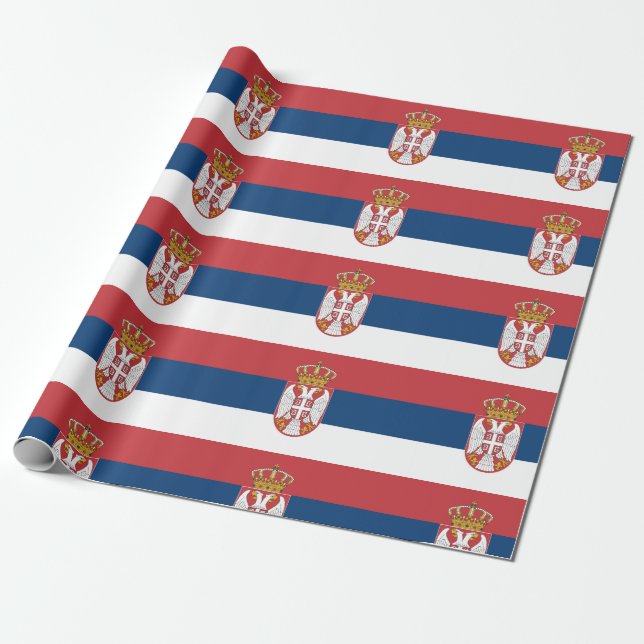 Serbiens flagga presentpapper (Utrullad)