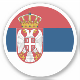 Serbiens flagga rund dekal