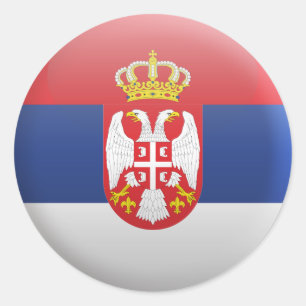 Serbiens flagga runt klistermärke