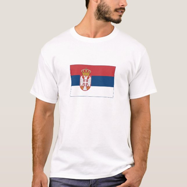 Serbiens flagga t shirt (Framsida)