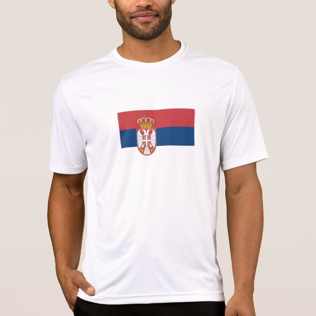 Serbiens flagga t shirt (Framsida)