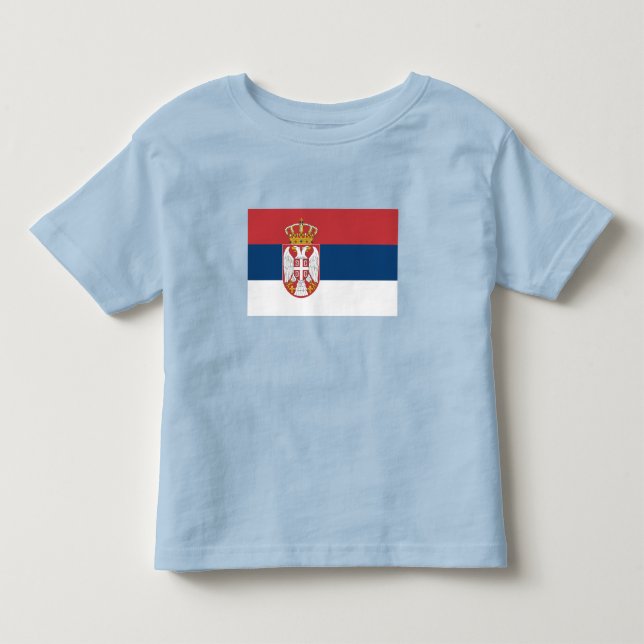 Serbiens flagga t shirt (Framsida)