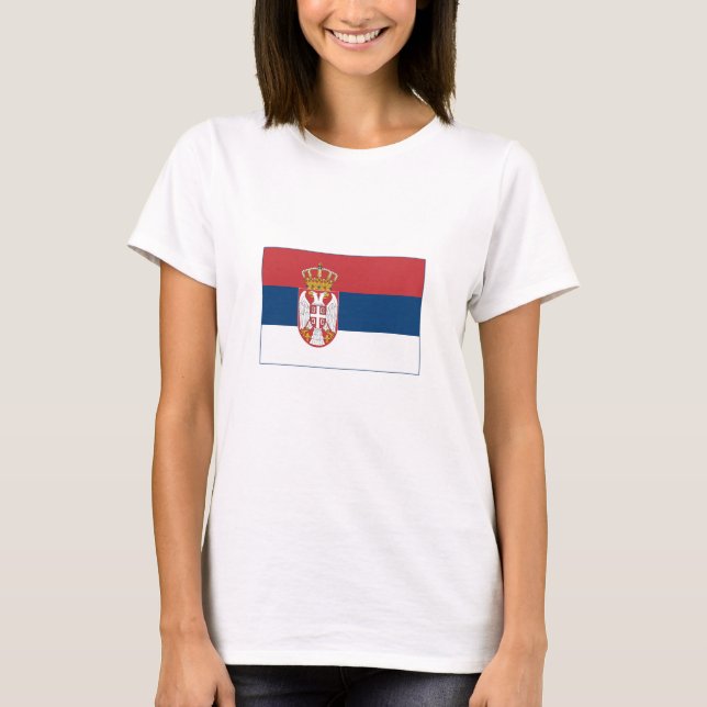 Serbiens flagga t shirt (Framsida)