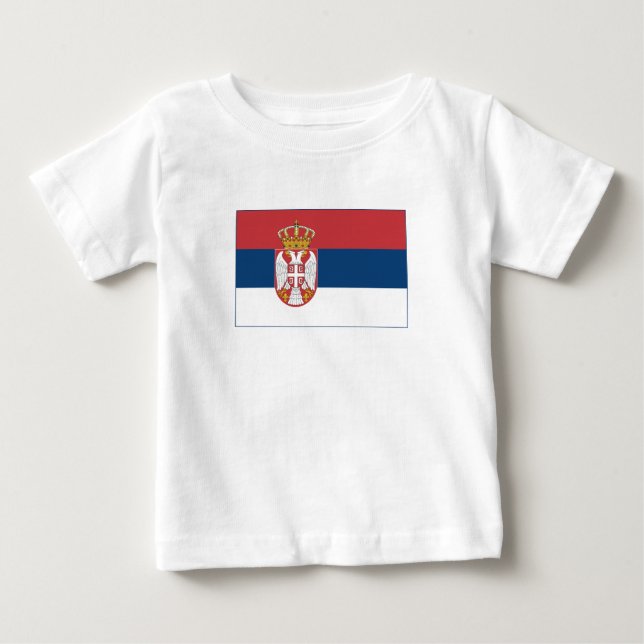 Serbiens flagga t shirt (Framsida)