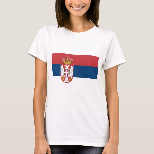 Serbiens flagga t shirt (Framsida)