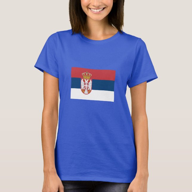 Serbiens flagga t shirt (Framsida)
