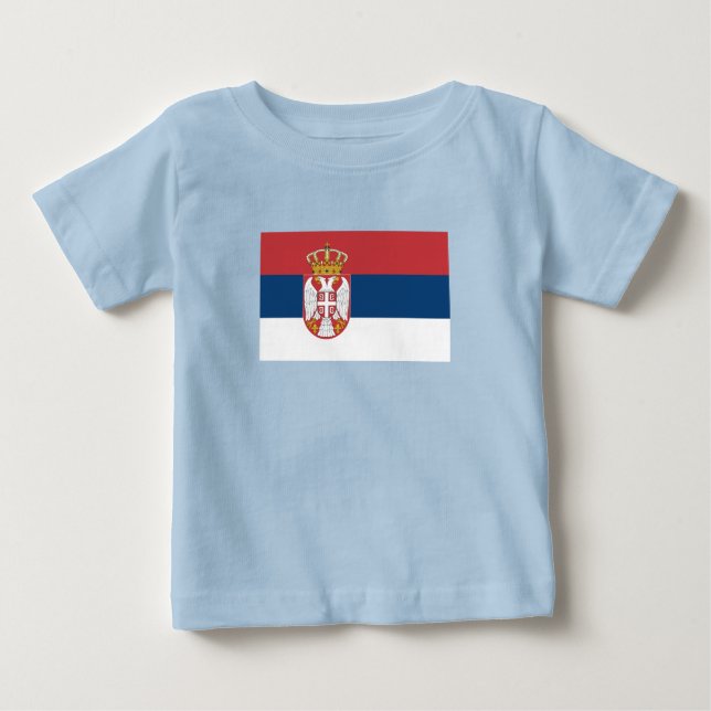 Serbiens flagga t shirt (Framsida)