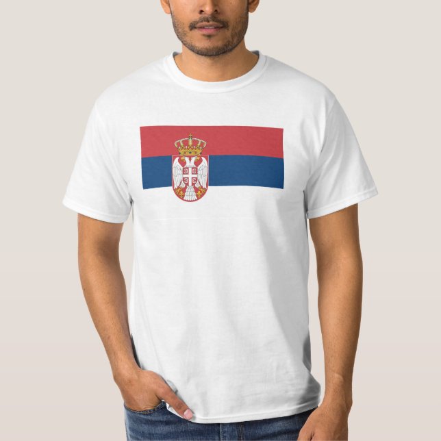 Serbiens flagga t shirt (Framsida)